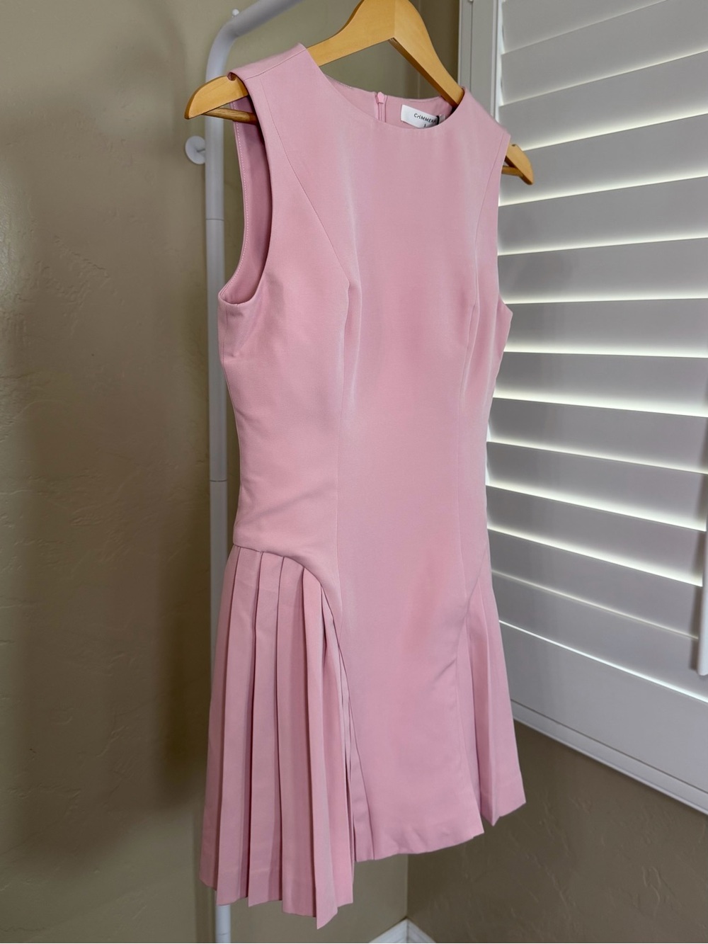 Commense Pink Sleeveless Pleated Mini Dress Small NWT - Picture 5 of 9